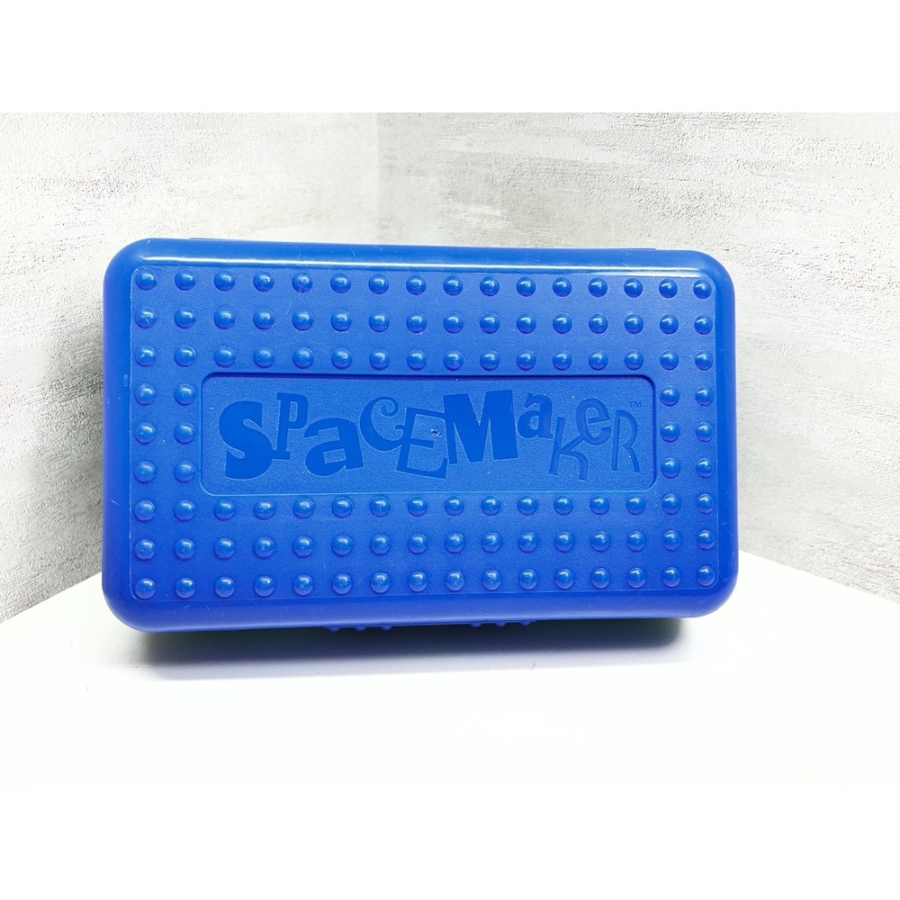 Vintage 90s Spacemaker Pencil Box Case Made in the USA Blue/Green